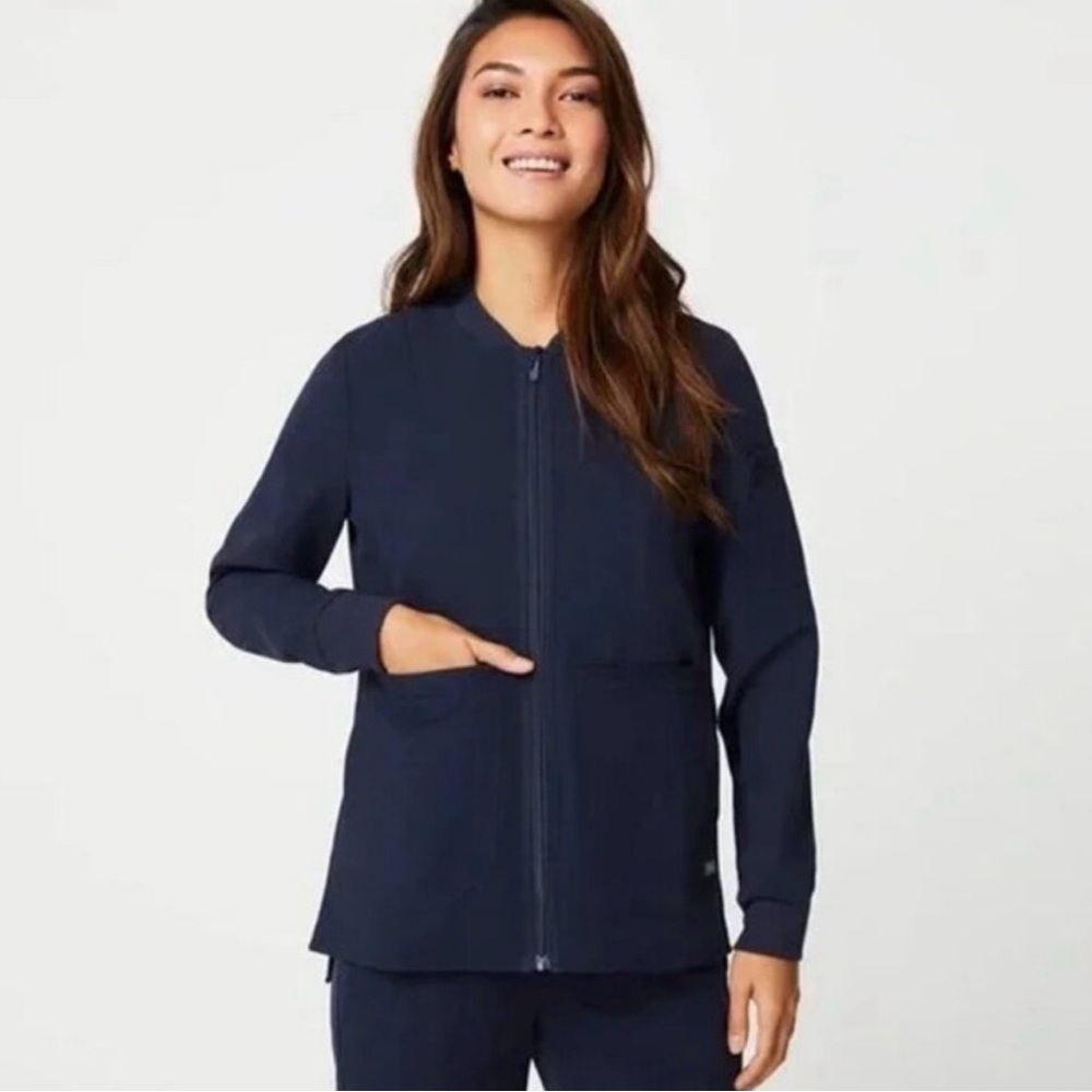 Figs Navy Bellery Scrub Jacket